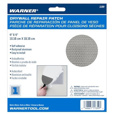 Warner Drywall Repair Patch 4" x 4" 11359
